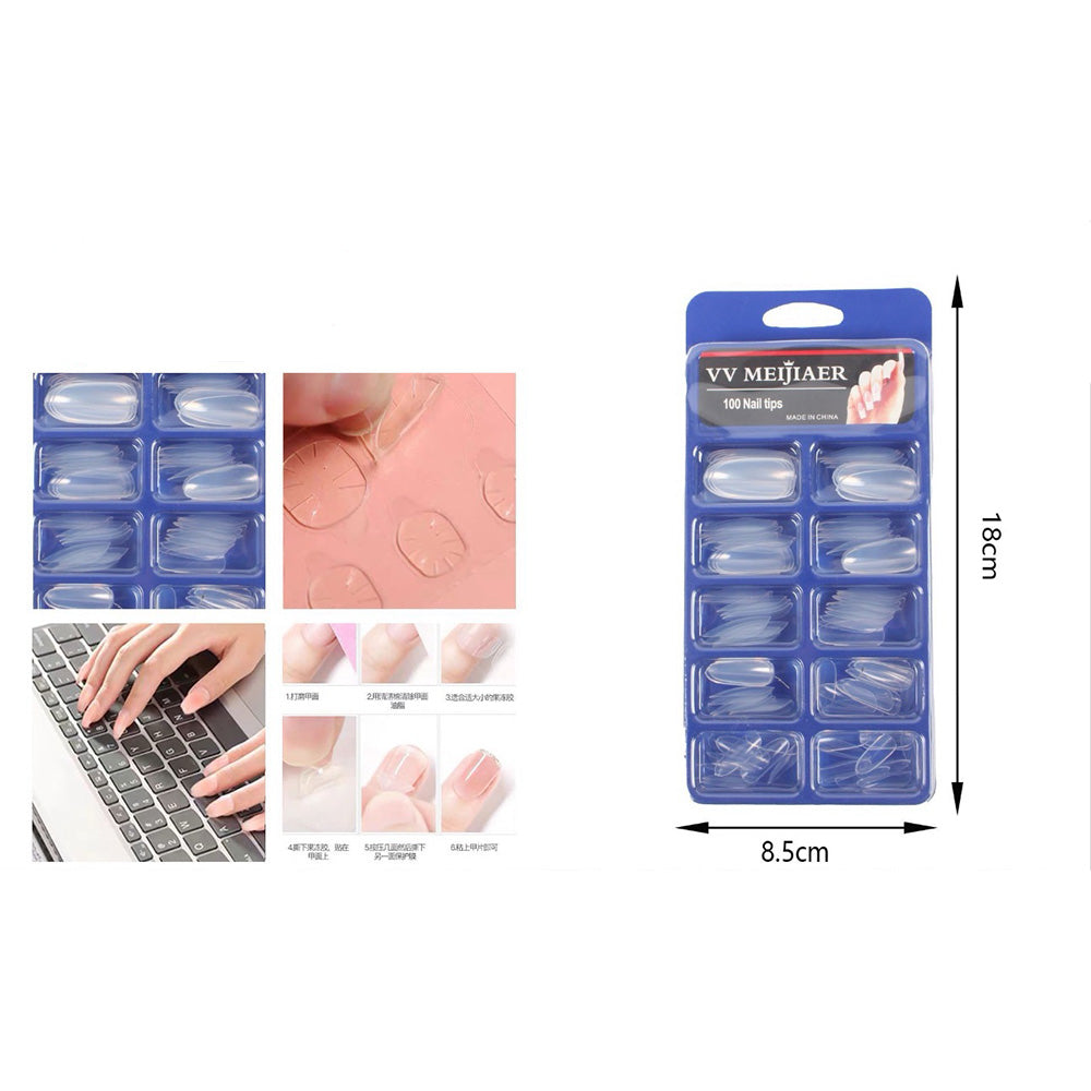 Τεχνητά Νύχια Διάφανα Αμυγδαλωτά 100 Nail Tips