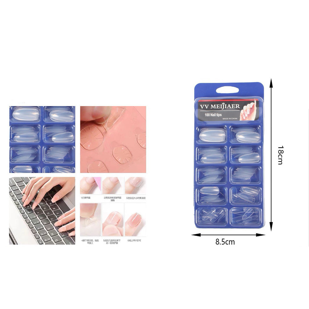 OEMΤεχνητά Νύχια Διάφανα Στρόγγυλα 100 Τμχpapell.gr