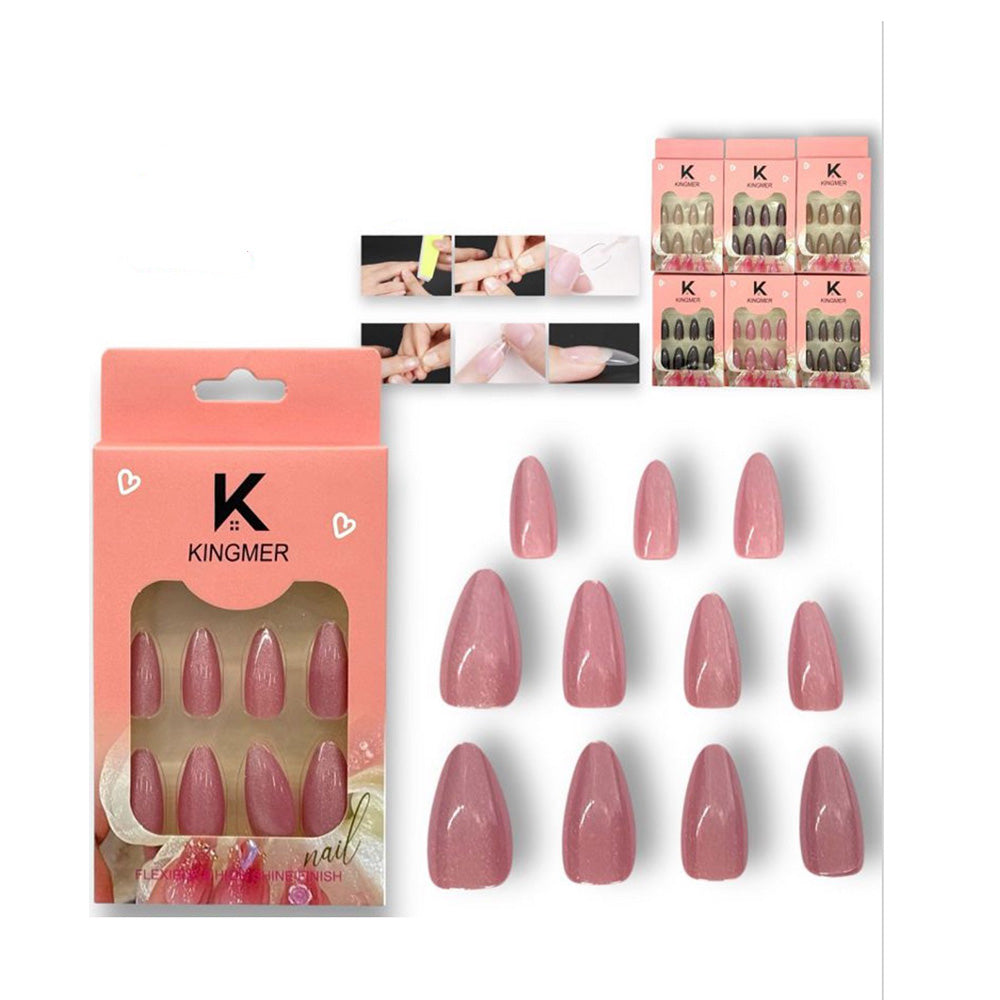 Τεχνητά Νύχια Ενηλίκων Αμυγδαλωτά Με Στρας Σε Διάφορα Σχέδια 12Τμχ