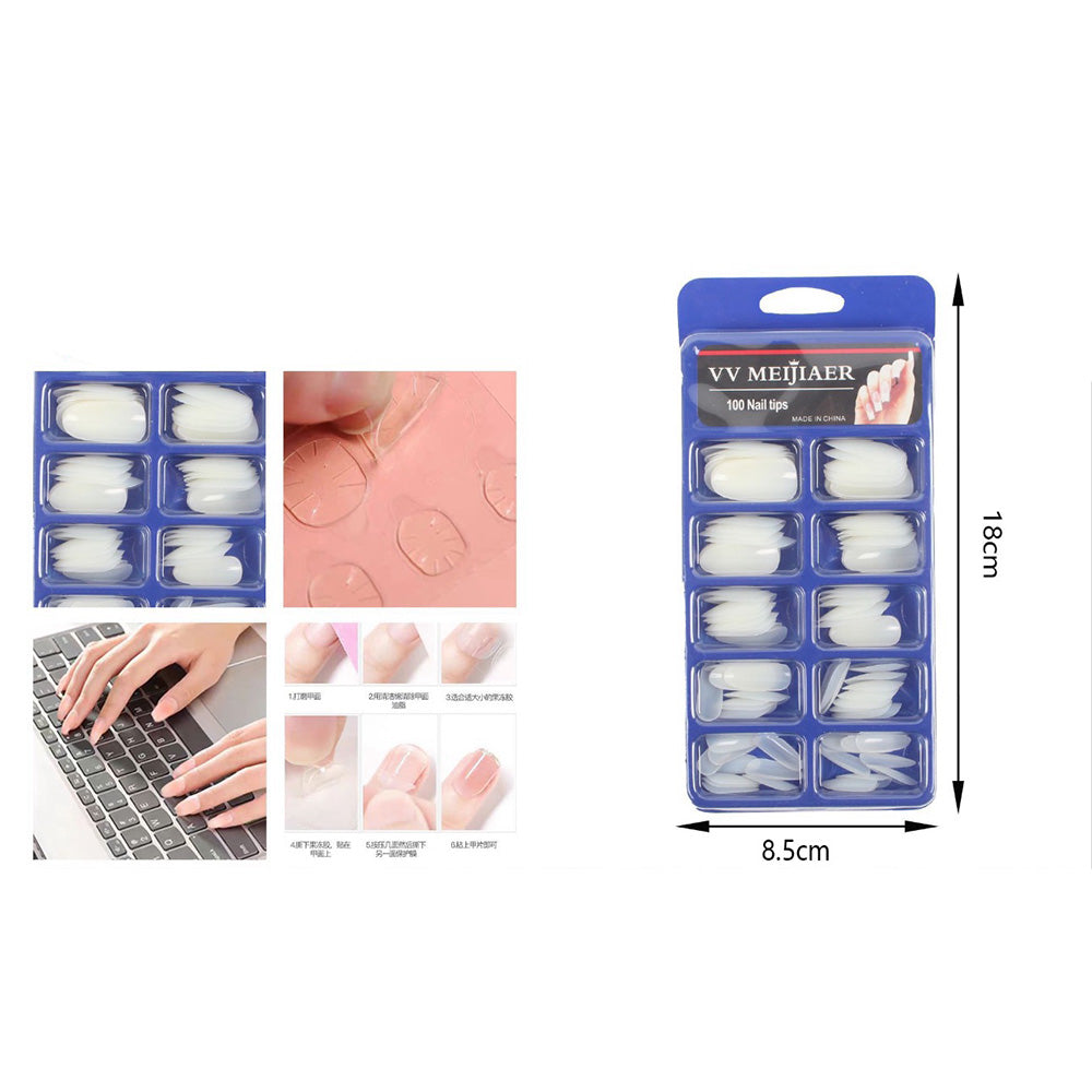 Τεχνητά Νύχια Λευκά Στρόγγυλα 100 Τμχ