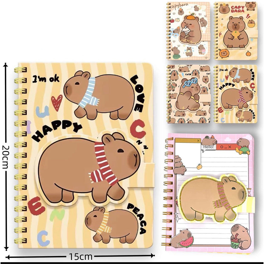 Σημειωματάριο Capybara 20x17 εκ – 70 σελίδες, 4 Σχέδια - 1 Τμχ
