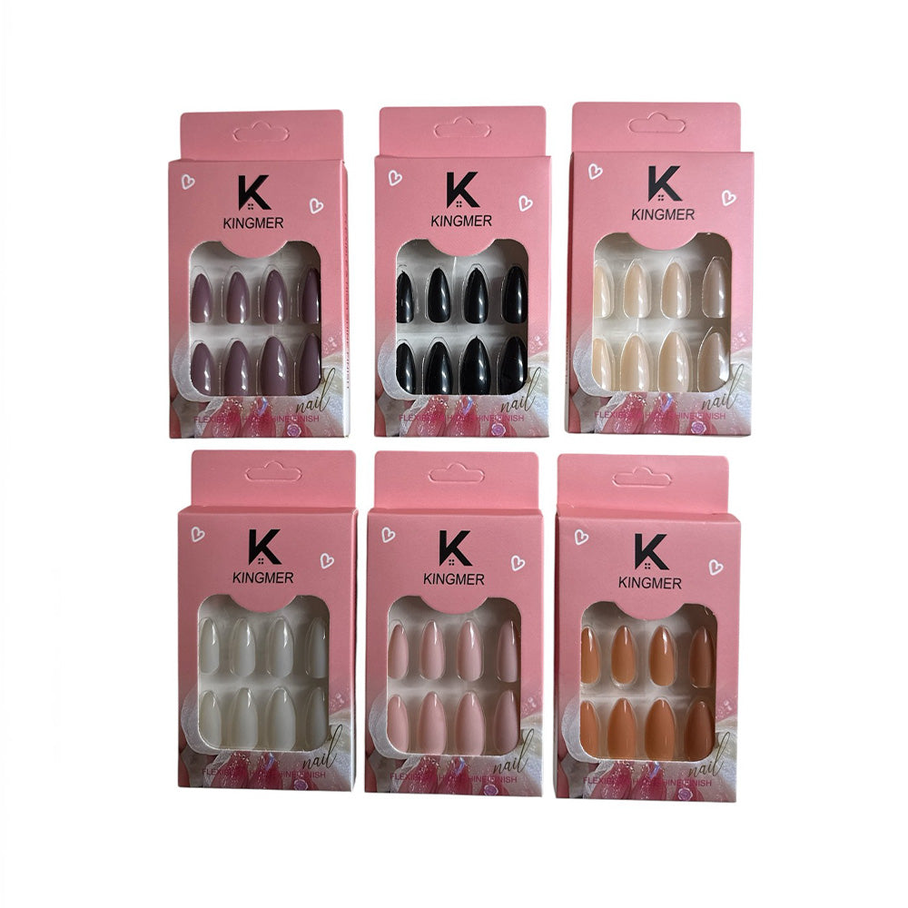 Τεχνητά Νύχια Οβάλ 12 Τμχ σε 6 Χρώματα - 1 Σετ