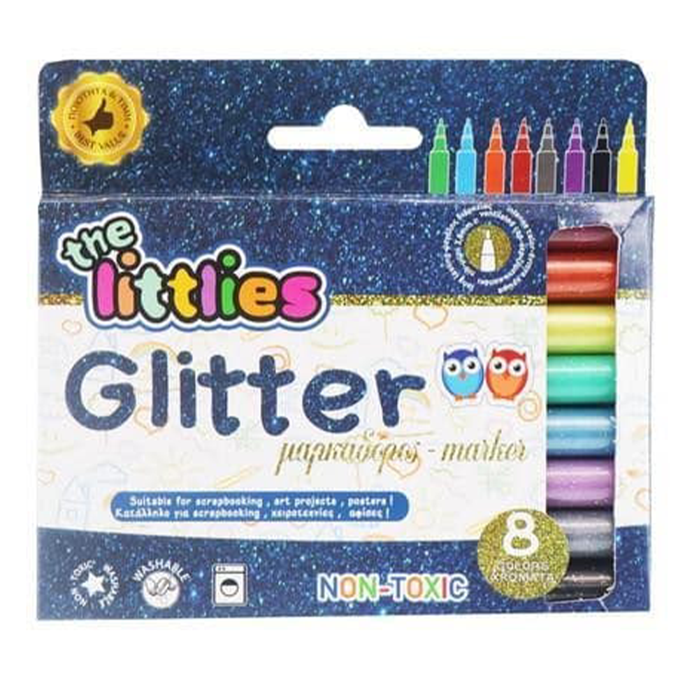 The Littlies Μαρκαδόροι Glitter 8 Τμχ