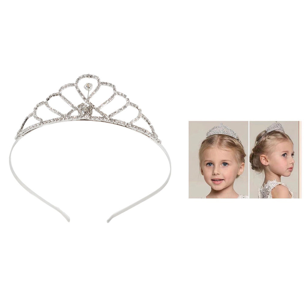 Τιάρα Πριγκίπισσας Ασημί με Στρας