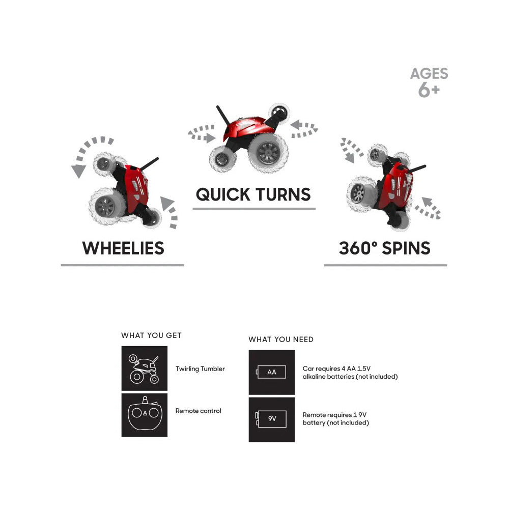 ThreeSixty Τηλεκατευθυνόμενο Όχημα 360° Spinning Thunder Tumbler Red 
