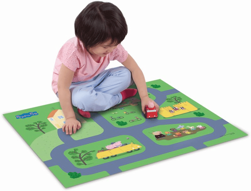 Peppa Pig Megamat Τσοχινο Χαλακι Με Οχημα Peppa