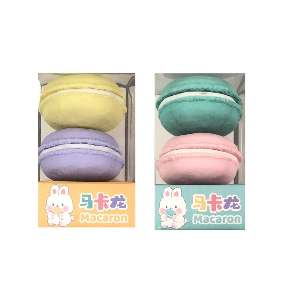 Tochain Σετ Γόμες 2 Τμχ Macarons σε Δίαφορα Χρώματα