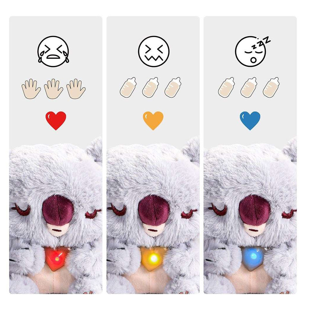 Top Bright Care Pets Baby Koala Λούτρινο Διαδραστικό Κοάλα με Ξύλινο Καρεκλάκι Φροντίδας