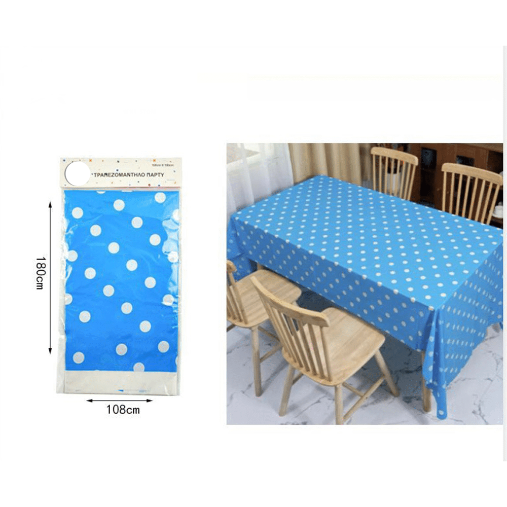 OEMΤραπεζομάντηλο Πλαστικό Μπλε Με Άσπρες Βούλες 180Χ108εκpapell.gr