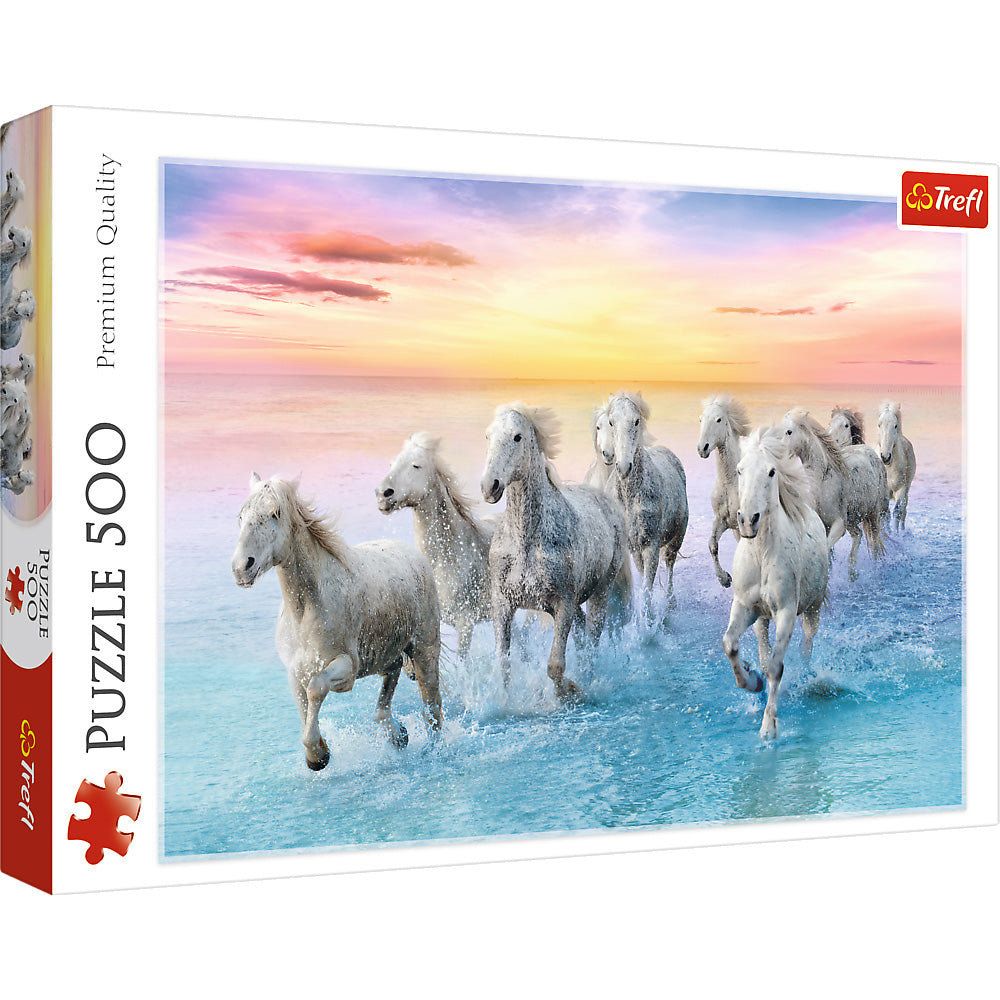Trelf Puzzle 500pcs Galloping White Horses
