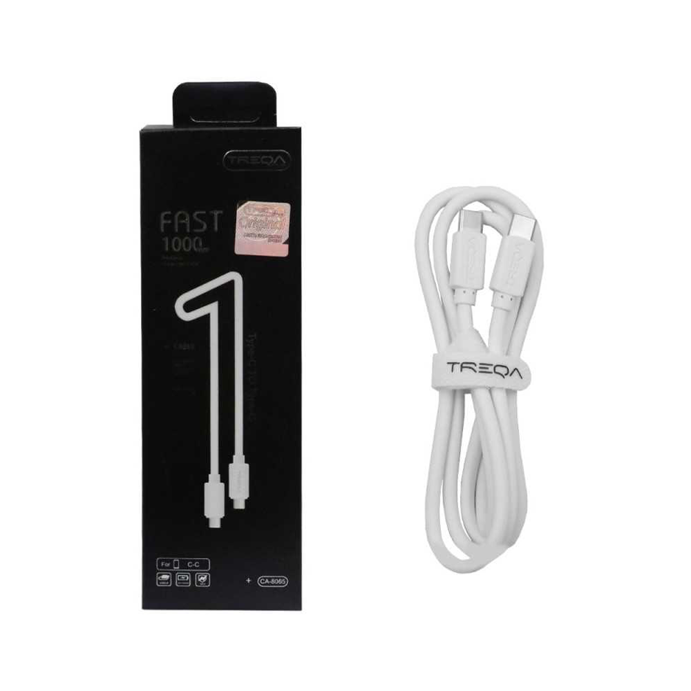 Treqa Καλώδιο Γρήγορης Φόρτισης USB-C σε USB-C 1m Λευκό
