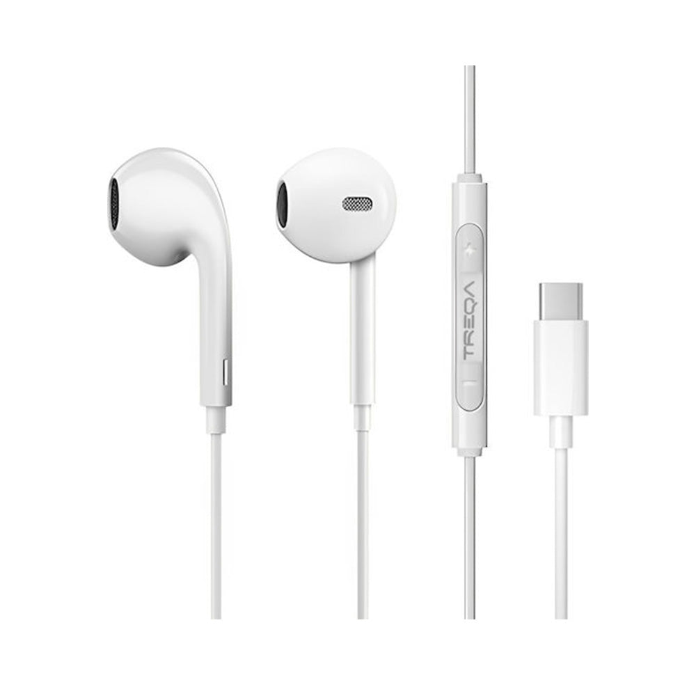 Treqa Ακουστικά Κινητού Handsfree Earbuds με Βύσμα Type-C 