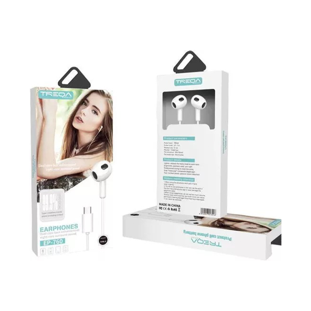 Treqa In-Ear Handsfree Ακουστικά Earbuds Type-C