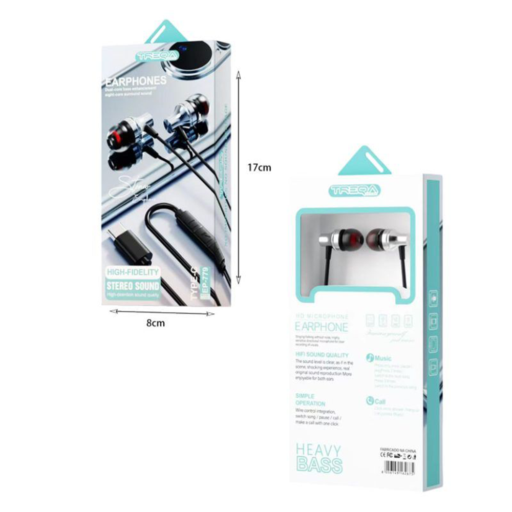 Treqa Ενσύρματα Ακουστικά Type-C Stereo Sound Earphones