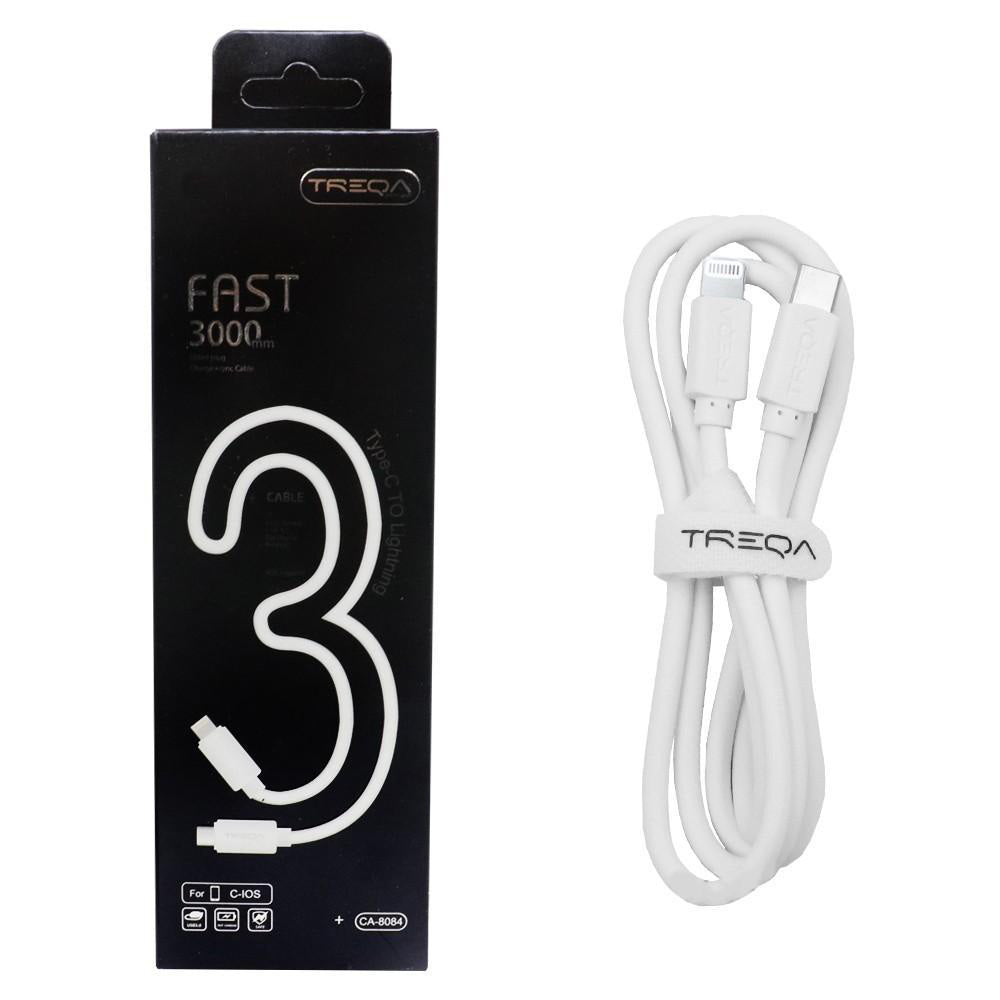 Treqa Καλώδιο Γρήγορης Φόρτισης και Μεταφοράς Δεδομένων 3m Type-c σε Lightning 