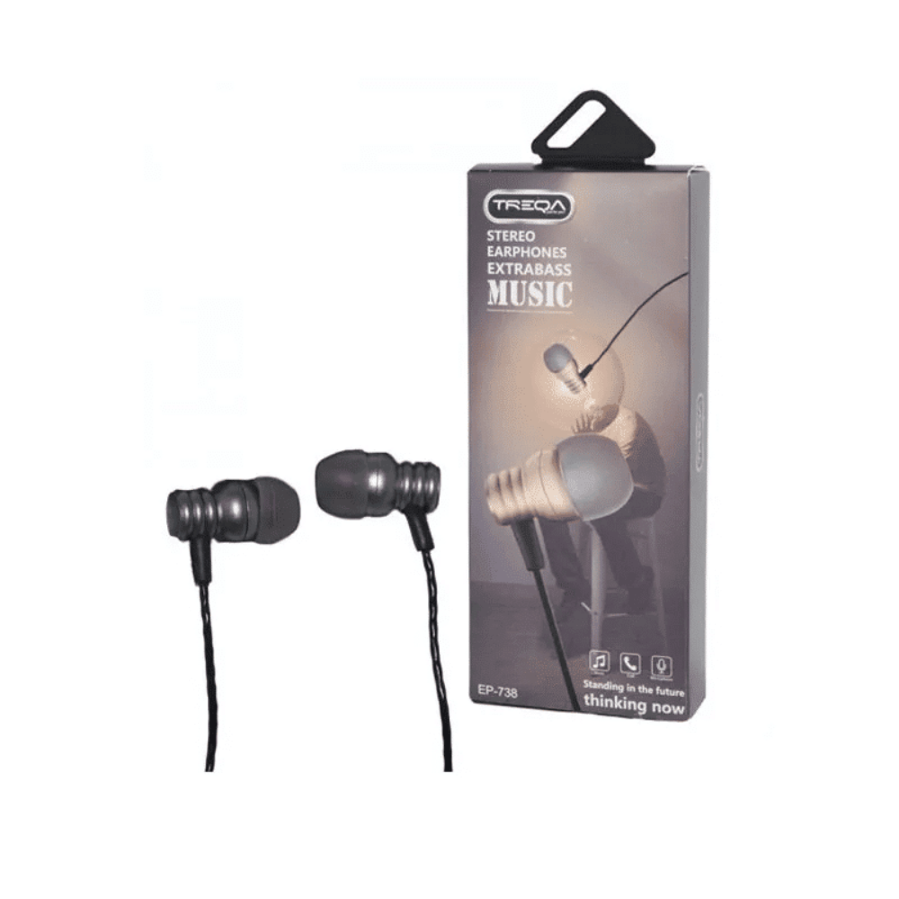 Treqa Stereo Earphones Music Extrabass Ep-738