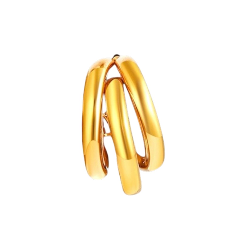 Σκουλαρίκια Τριπλοί Κρίκοι 2 εκ σε 2 Χρώματα - 1 Ζευγάρι