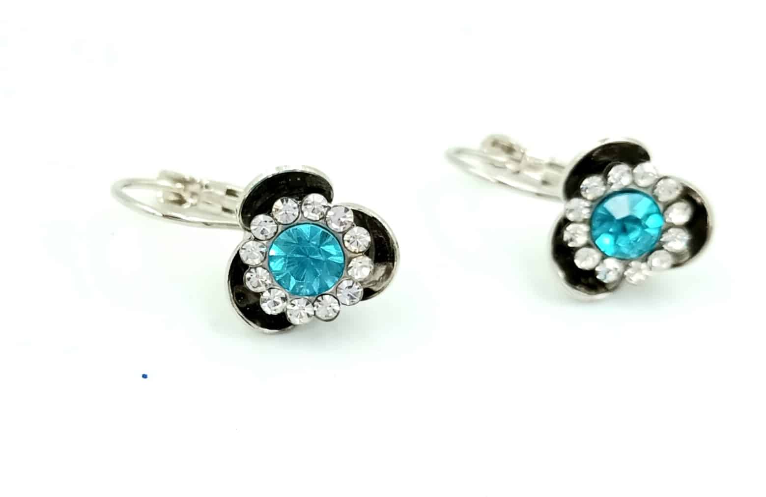 Σκουλαρικια Κρεμαστα Πετραδι Σε Λουλουδι