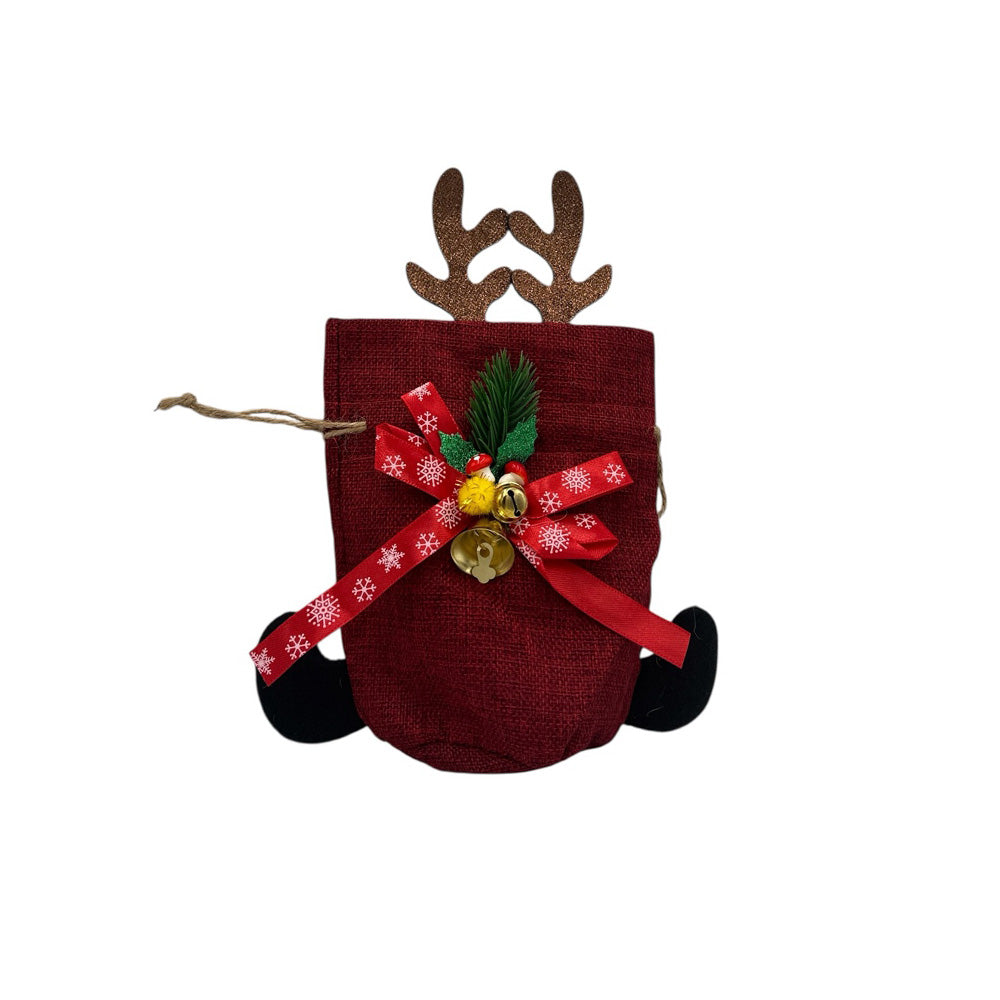 Τσαντάκι Λινάτσα Πουγκί Xmas