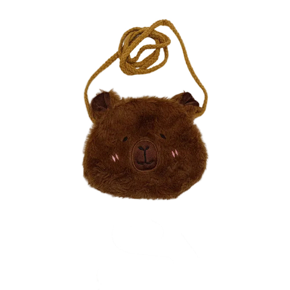 Τσαντάκι Πορτοφολάκι με Κορδόνι Γούνινο Capybara 14x12 εκ 2 Σχέδια - 1 Τμχ