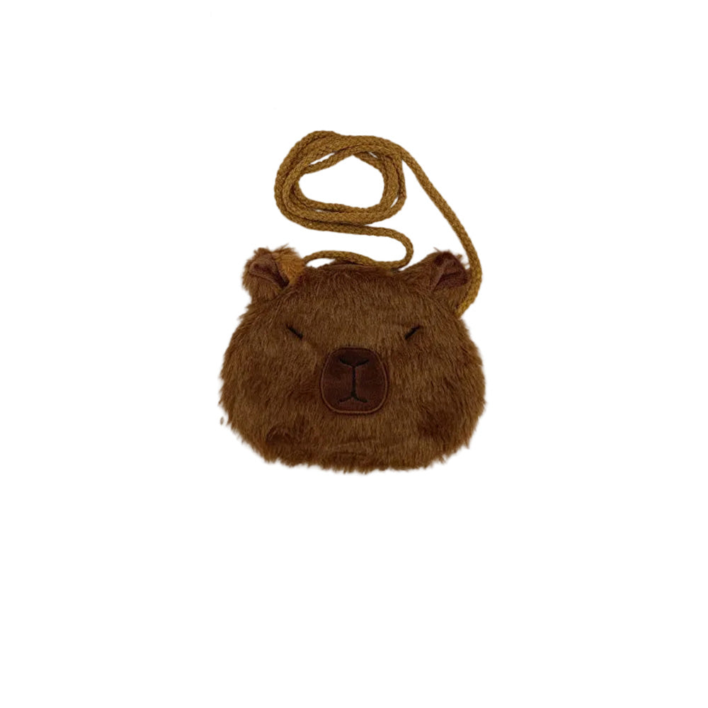 Τσαντάκι Πορτοφολάκι με Κορδόνι Γούνινο Capybara 14x12 εκ 2 Σχέδια - 1 Τμχ