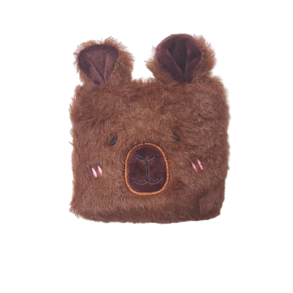 Τσαντάκι Πορτοφολάκι Τετράγωνο με Κορδόνι Γούνινο Capybara 15x12 εκ 2 Σχέδια - 1 Τμχ