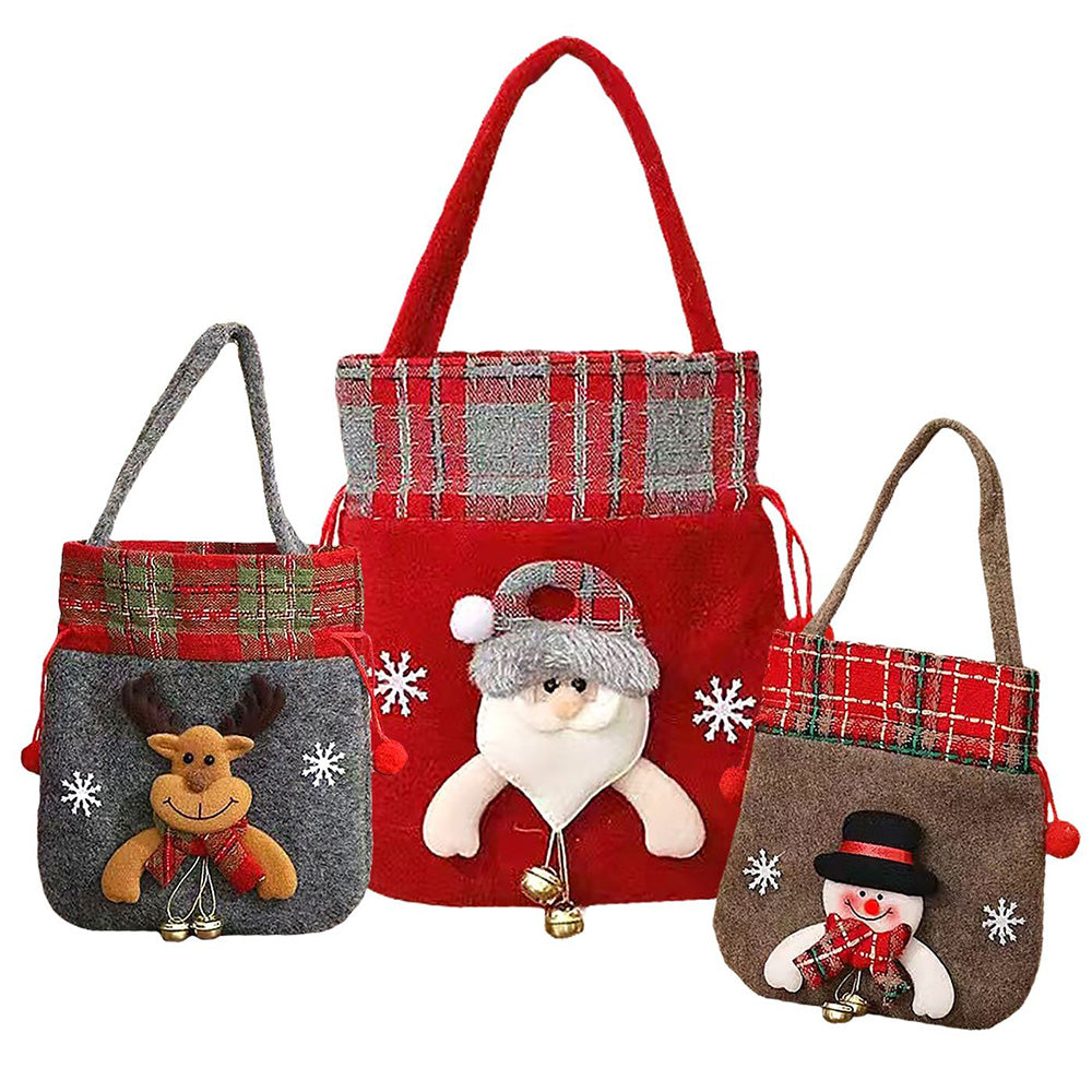 Χριστουγεννιάτικο Τσαντάκι Υφασμάτινο 24x21εκ 3 Σχέδια - 1τμχ 
