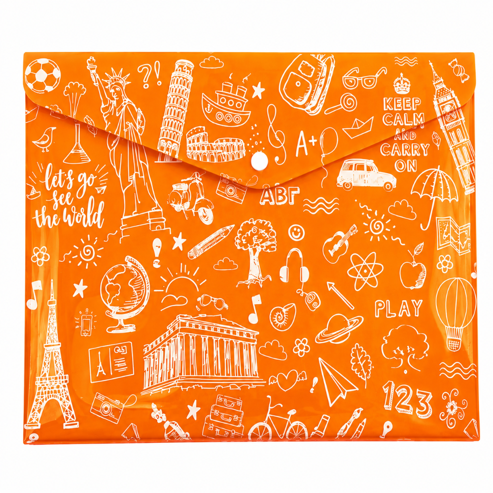 Typotrust Φάκελος με Κουμπί Doodle Α4 33x24εκ