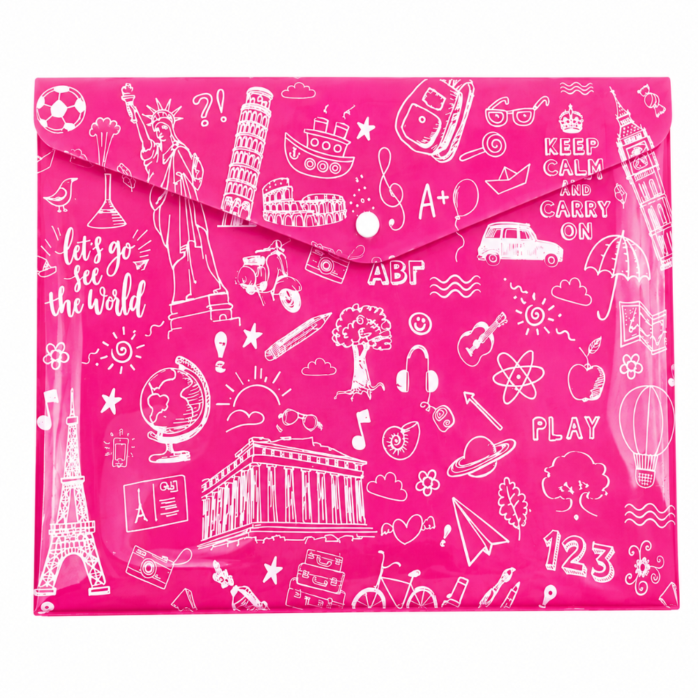 Typotrust Φάκελος με Κουμπί Doodle Α4 33x24εκ
