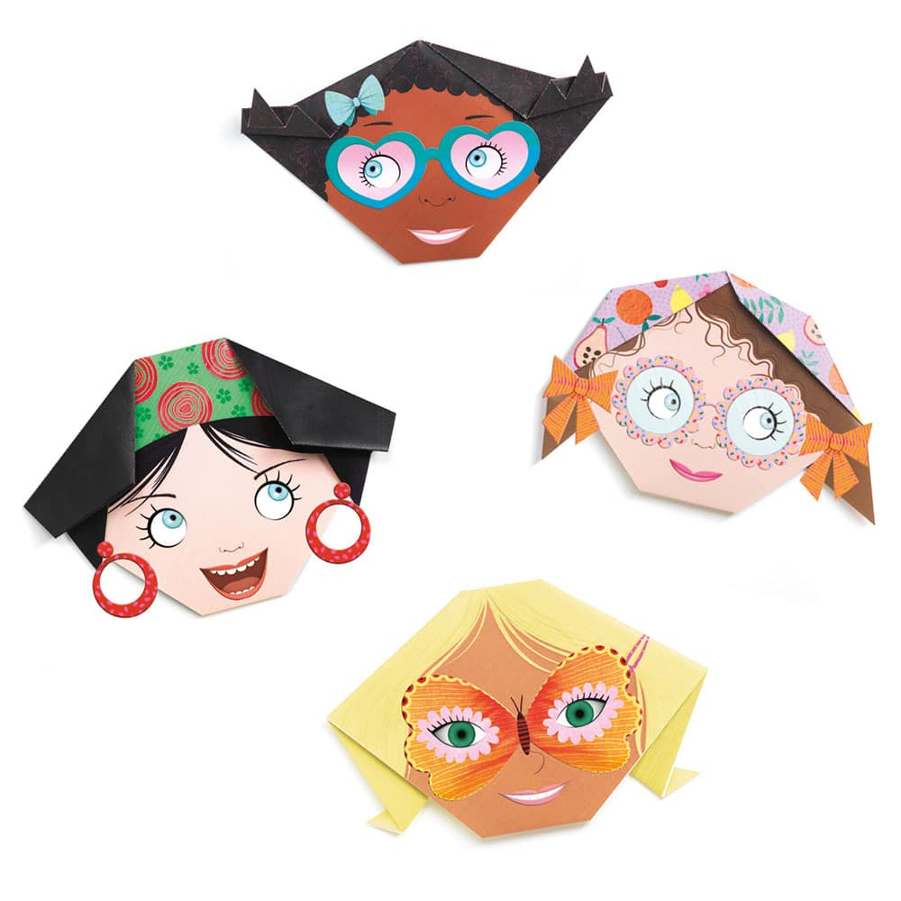 Djeco Origami Κατασκευη 'Προσωπακια Κοριτσιων'