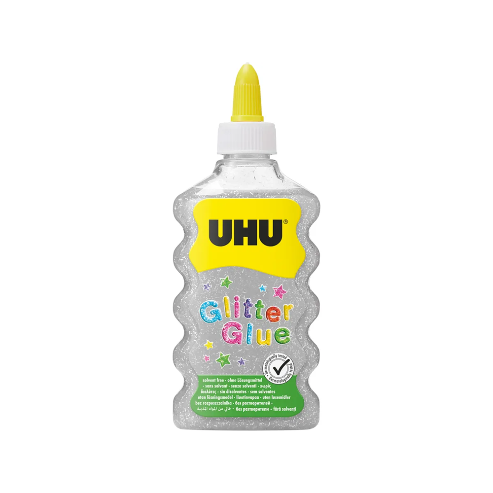 Uhu Glitter Glue Ασημί 177 ml