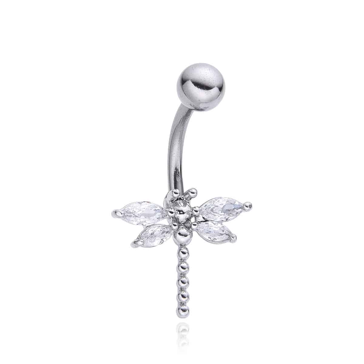 AsimiΣκουλαρικι Αφαλου Με Ζιρκον Surgical Steel 316Lpapell.gr