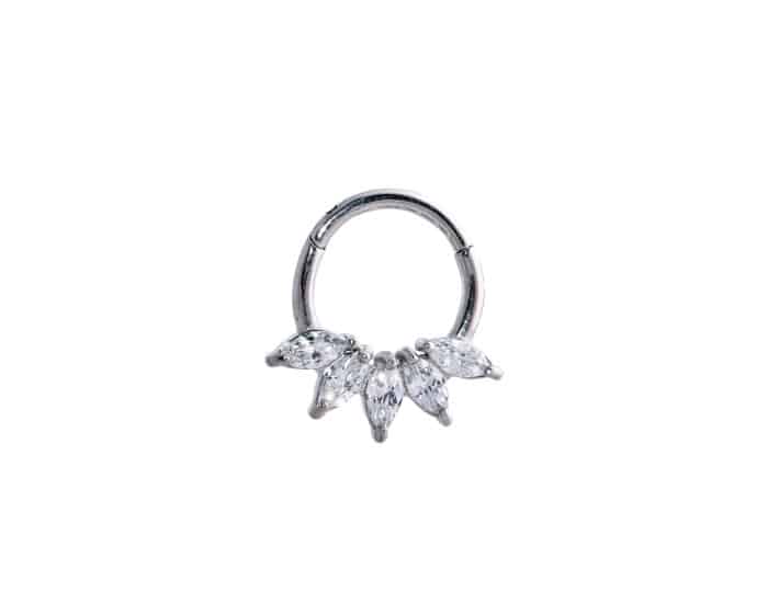 Σκουλαρικι Septum Clicker With Zircon 1.2X8Mm Surgical Steel 316L