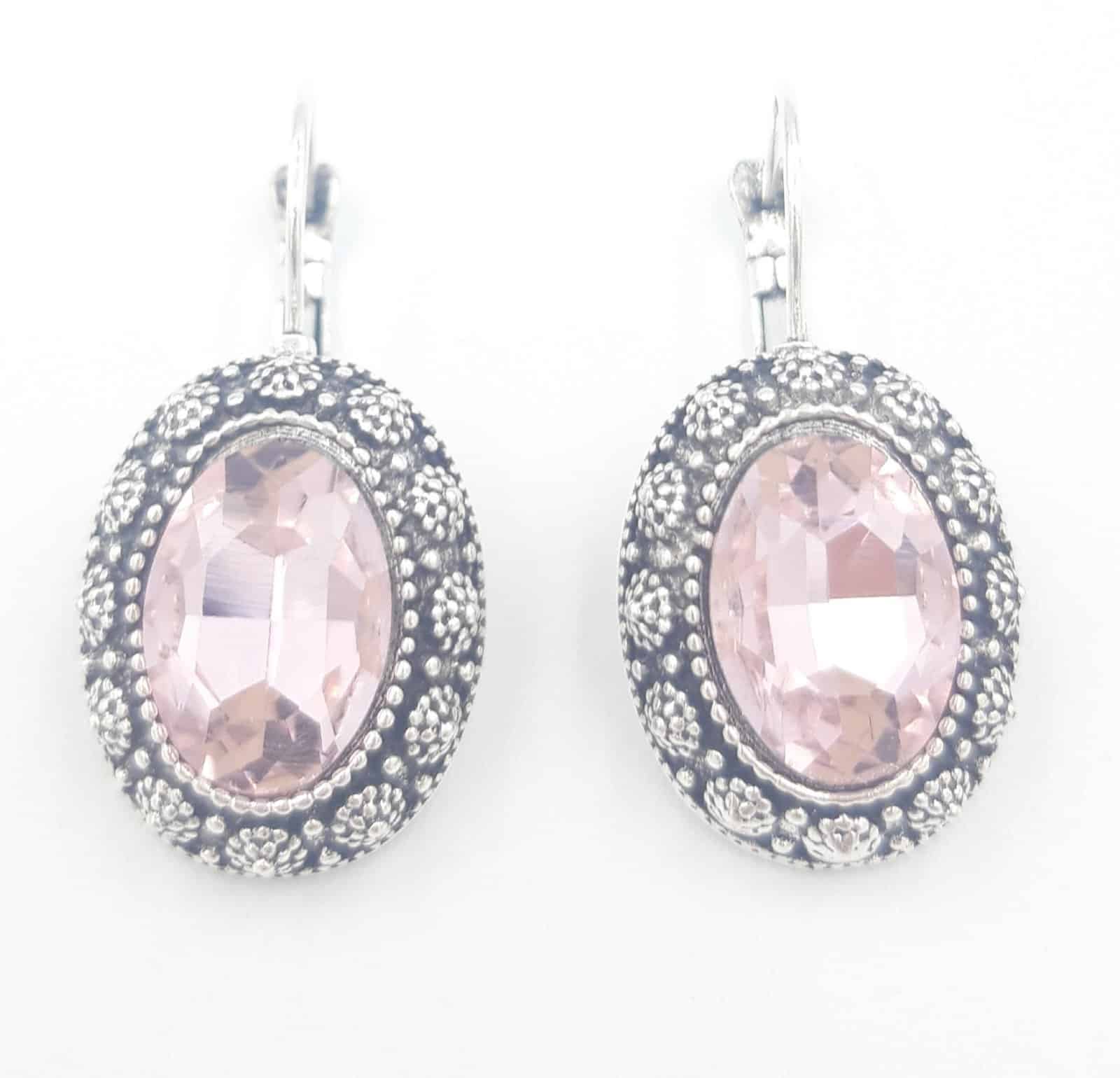 Σκουλαρικια Κρεμαστα Με Πετραδι Οβαλ