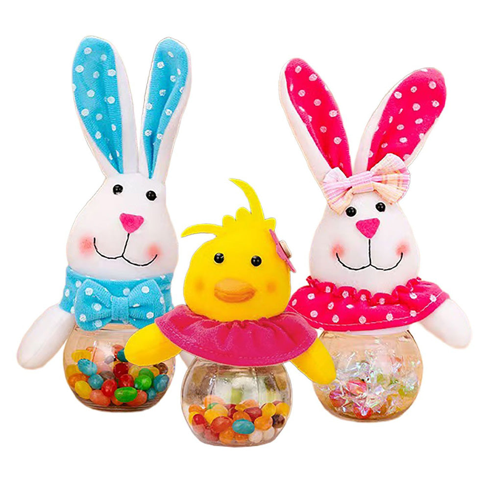 Βαζάκι Γλυκών με Πασχαλινή Φιγούρα 14x ø7cm σε 3 Σχέδια - 1 Τμχ