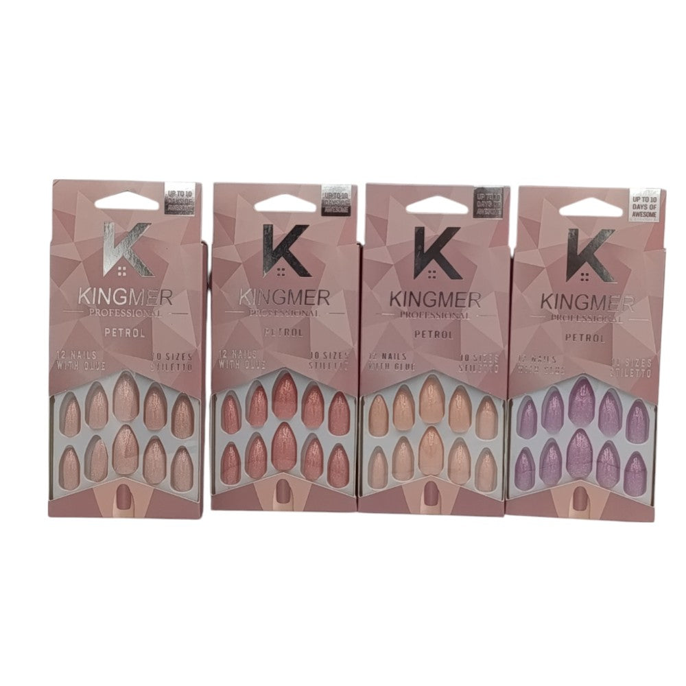 Τεχνητά Νύχια Ενηλίκων Αμυγδαλωτά Με Στρας Διάφορα Χρώματα -1 Τμχ