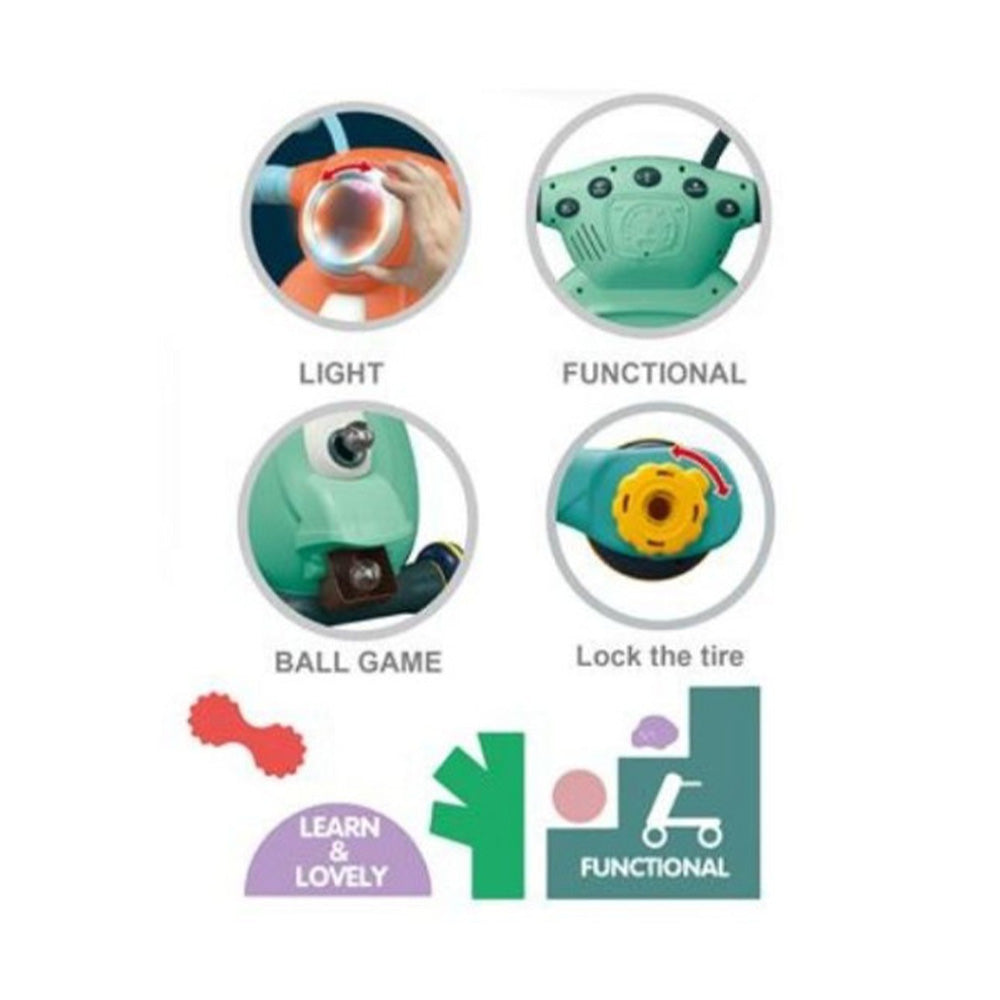 Βρεφική Στράτα Περπαρτούρα Scooter Πράσινη Με Ήχο & Φως 45x52x43Εκ