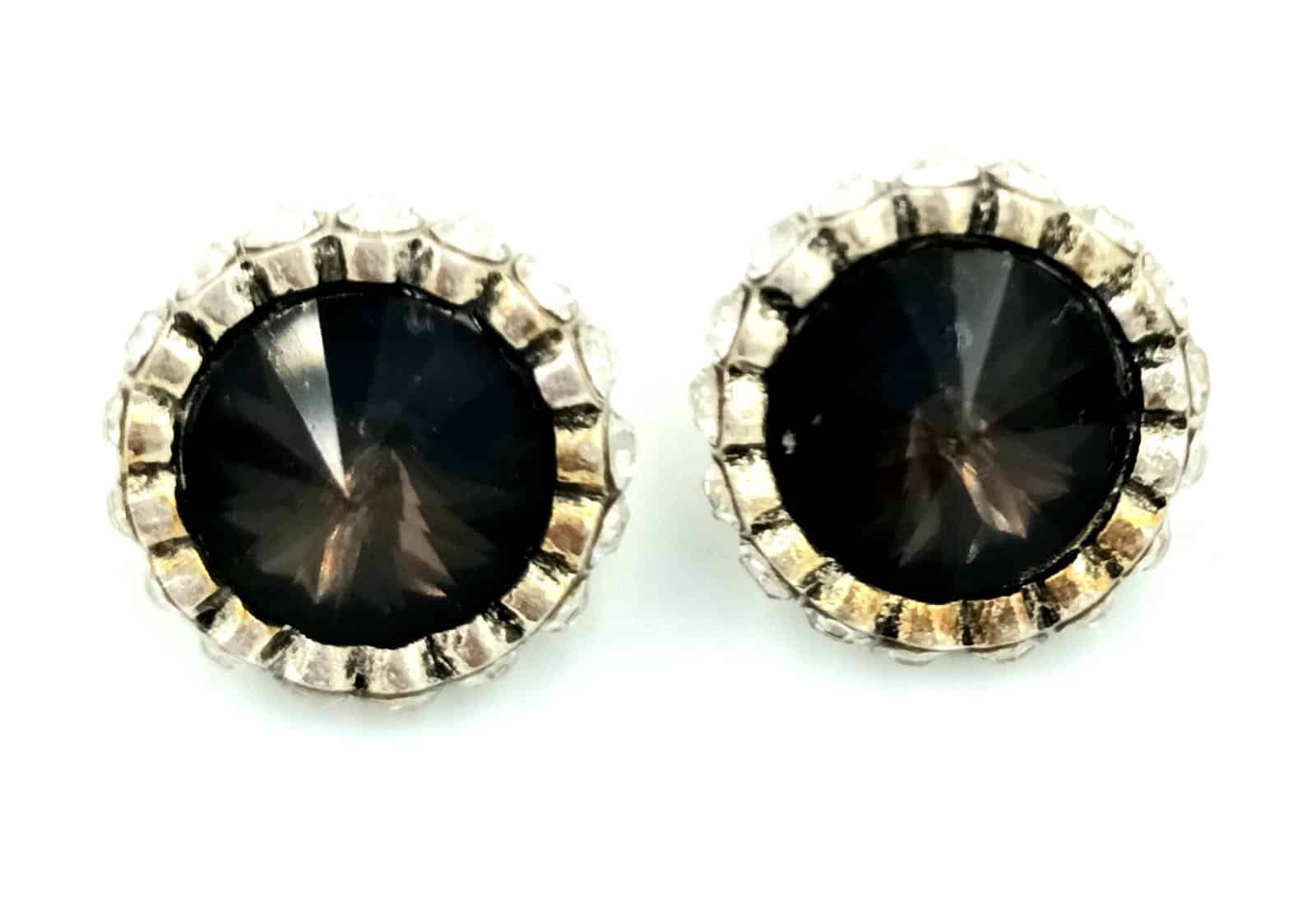 papell.grΣκουλαρικια Στρογγυλα Με Περιμετρικα Στρας Και Μεγαλο Πετραδι Φ2Cmpapell.gr