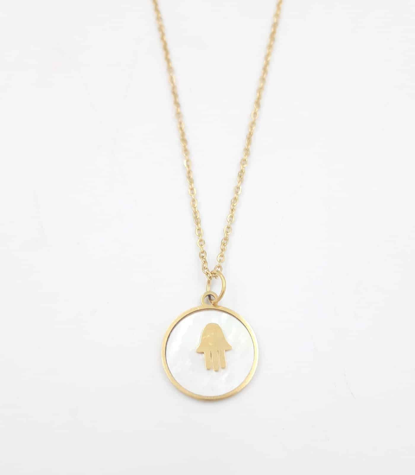 Κρεμαστο Λαιμου Stainless Steel Χρυσο- Ιριδιζον Με Χερακι