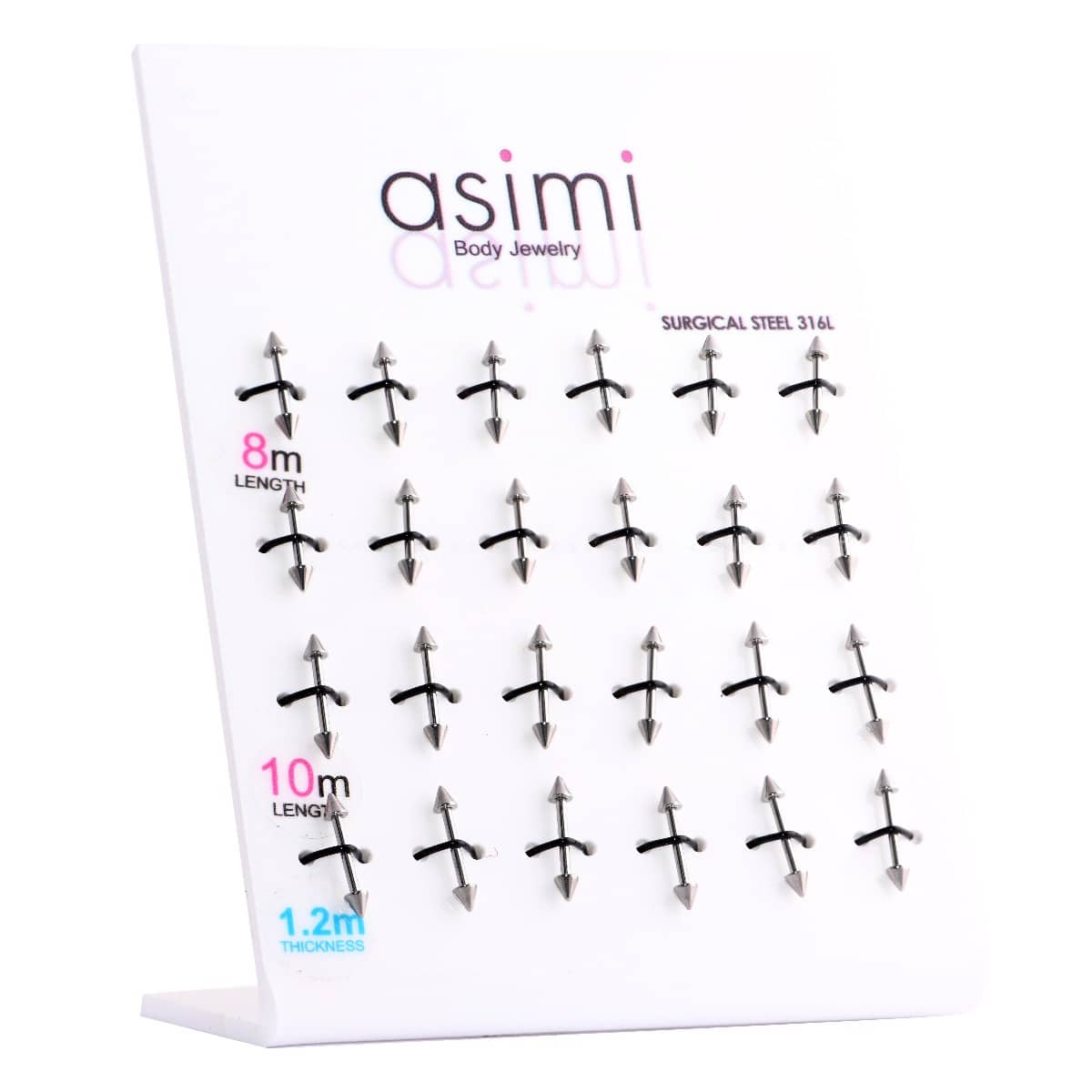 AsimiΣκουλαρικι Μικρο Barbell Με Κωνους Surgicsl Steel 316Lpapell.gr