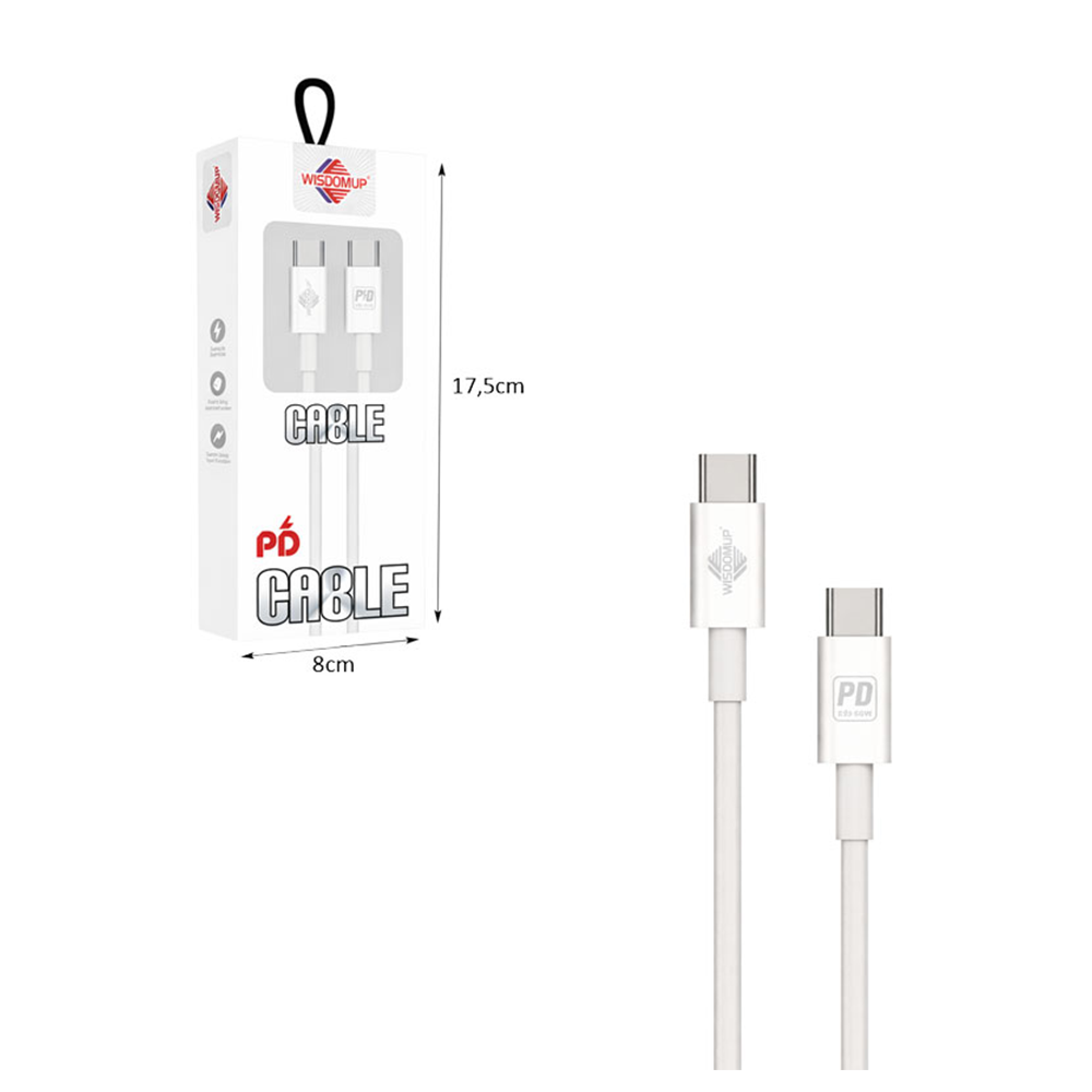 Wisdomup Καλώδιο Φόρτισης USB-C σε USB-C PD 66W Fast Charging 1m