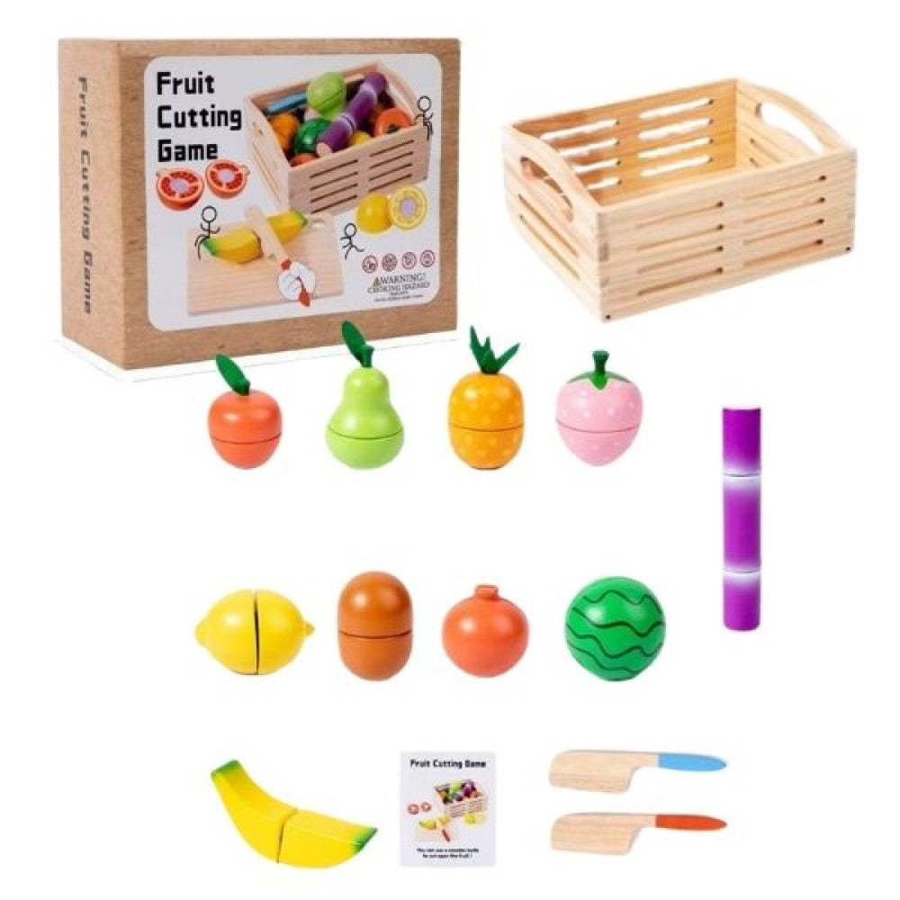 Καφάσι Ξύλινο Με Φρούτα & Λαχανικά 14τμχ