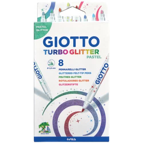 Giotto Μαρκαδοροι Turbo Glitter Pastel 8 Τμχ