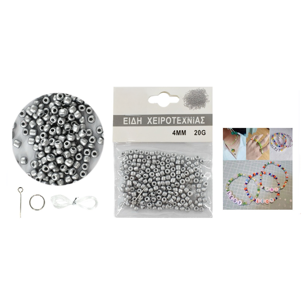 OEMΧάντρες Χειροτεχνίας Ασημί 4 mm 20 Grpapell.gr