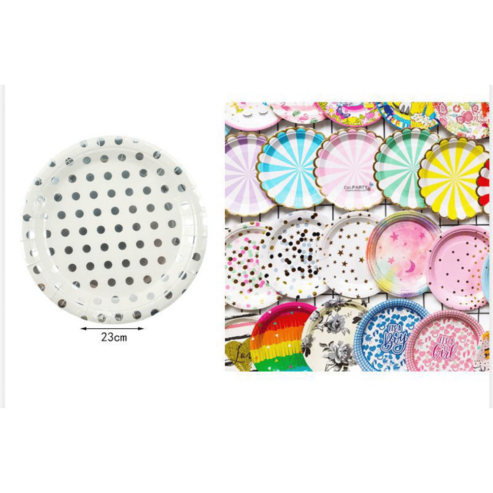 papell.grΧαρτινα Πιατακια Party Ασημι Βουλες Πουα 6 Τμχ 23 Εκpapell.gr