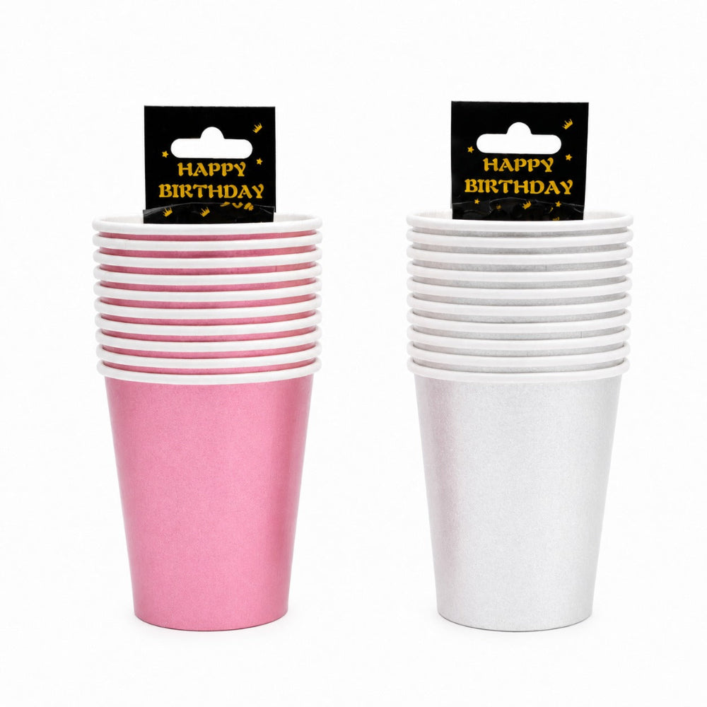 Χάρτινα Ποτηράκια Party Glitter 10 Τμχ 7,5x8,5 εκ σε 2 Χρώματα - 1 Τμχ
