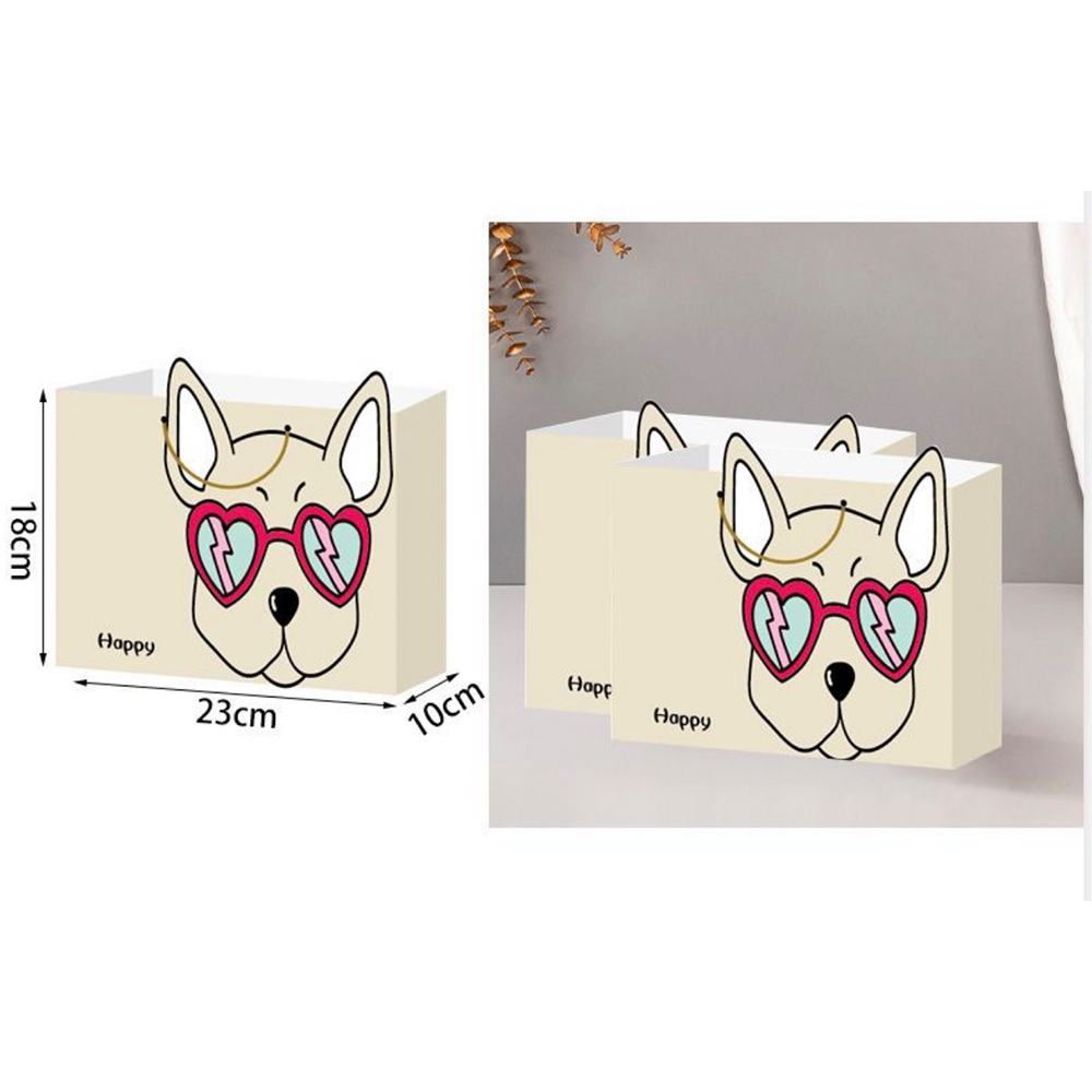Χάρτινη Σακούλα Δώρου Cute Dog με Γυαλιά Καρδιές 18 x 23 x 10 εκ – 1 Τμχ