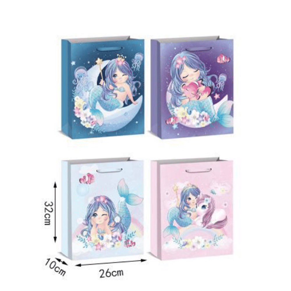 Χαρτινη Σακουλα Δωρου Mermaid 32X26X10Cm
