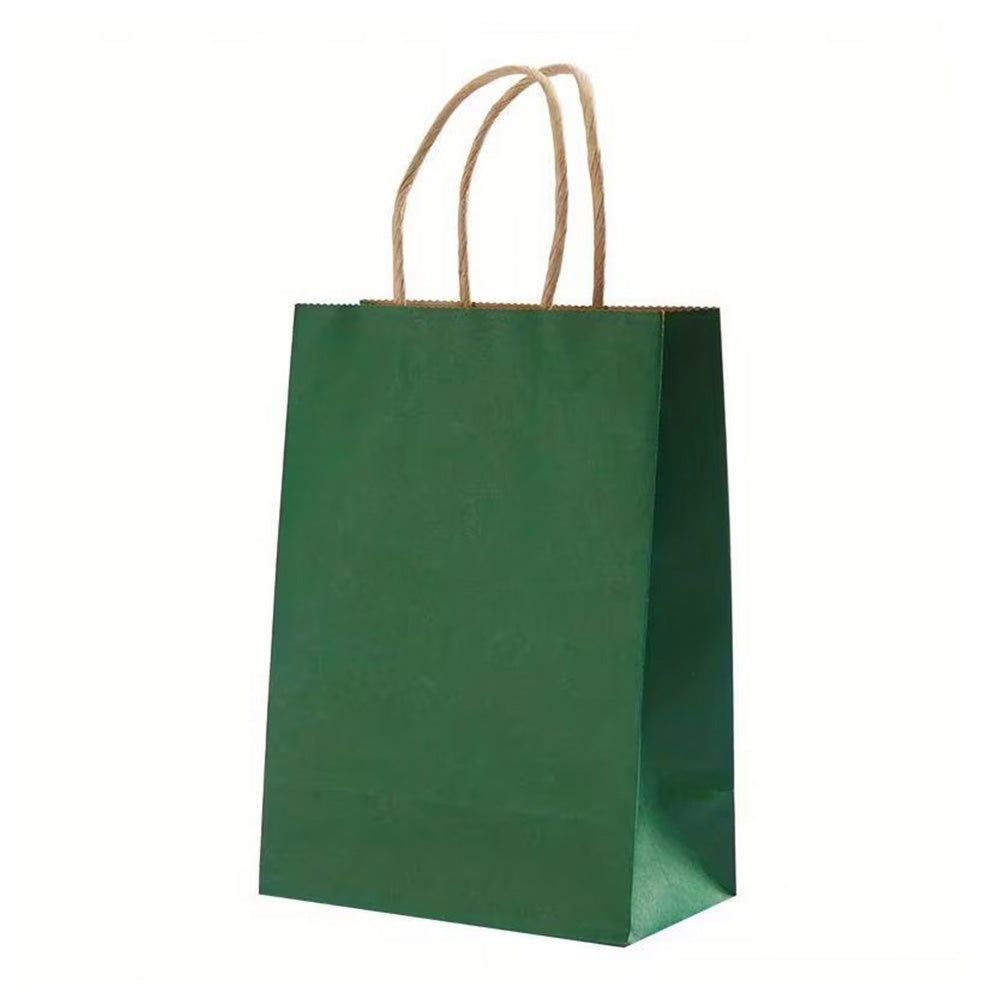Χάρτινη Σακούλα Συσκευασίας Kraft Με Στριφτό Χεράκι Σκούρο Πράσινο 15x12x6 εκ