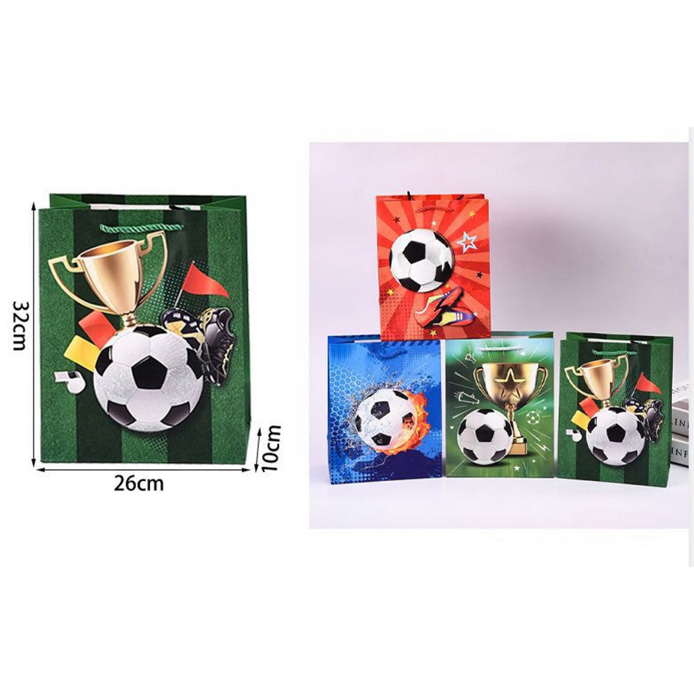 Χάρτινη Σακούλα Δώρου Soccer 3D 32X26X10 εκ 4 Σχέδια - 1 Τμχ